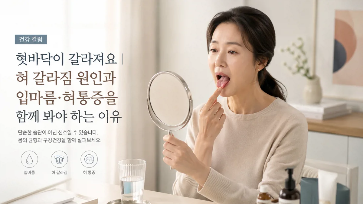 혓바닥이 갈라져요｜혀 갈라짐 원인과 입마름·혀통증을 함께 봐야 하는 이유